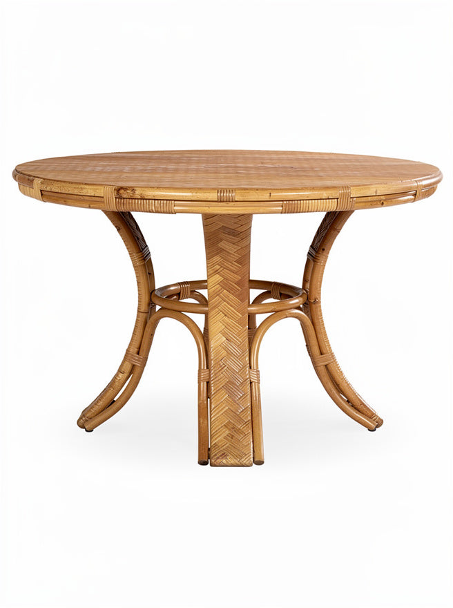 **Tytuł techniczny: Stół okrągły z rattanu - ergonomiczny design i naturalne materiały**